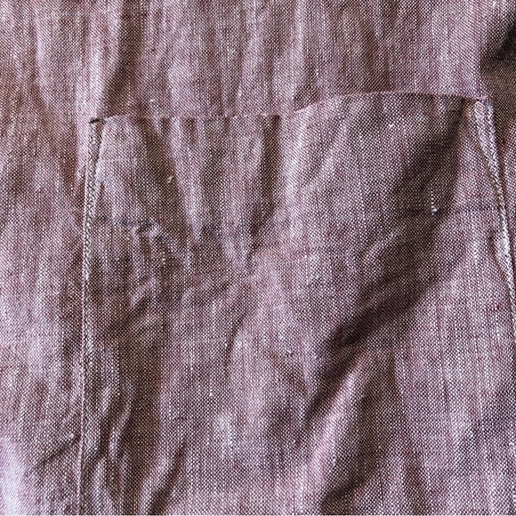 Mens Uniqlo 100 linen long sleeve shirt button down excellent condition size L - Picture 6 of 7